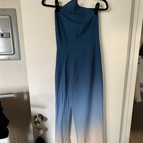 Dress ASOS DESIGN Tall one strap maxi dress in blue ombre print - Medium - Picture 3 of 6
